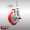Service Caster 5 Inch 316SS Red Polyurethane Swivel 10mm Threaded Stem Caster with Brake SCC-SS316TS20S514-PPUB-RED-TLB-M1015 - alternate 4